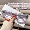 Stylish Cat Eye Glitter Reading Glasses Blue Light Blocking Presbyopia Glasses Women High-definition Eyeglasses Diopter To +4.0