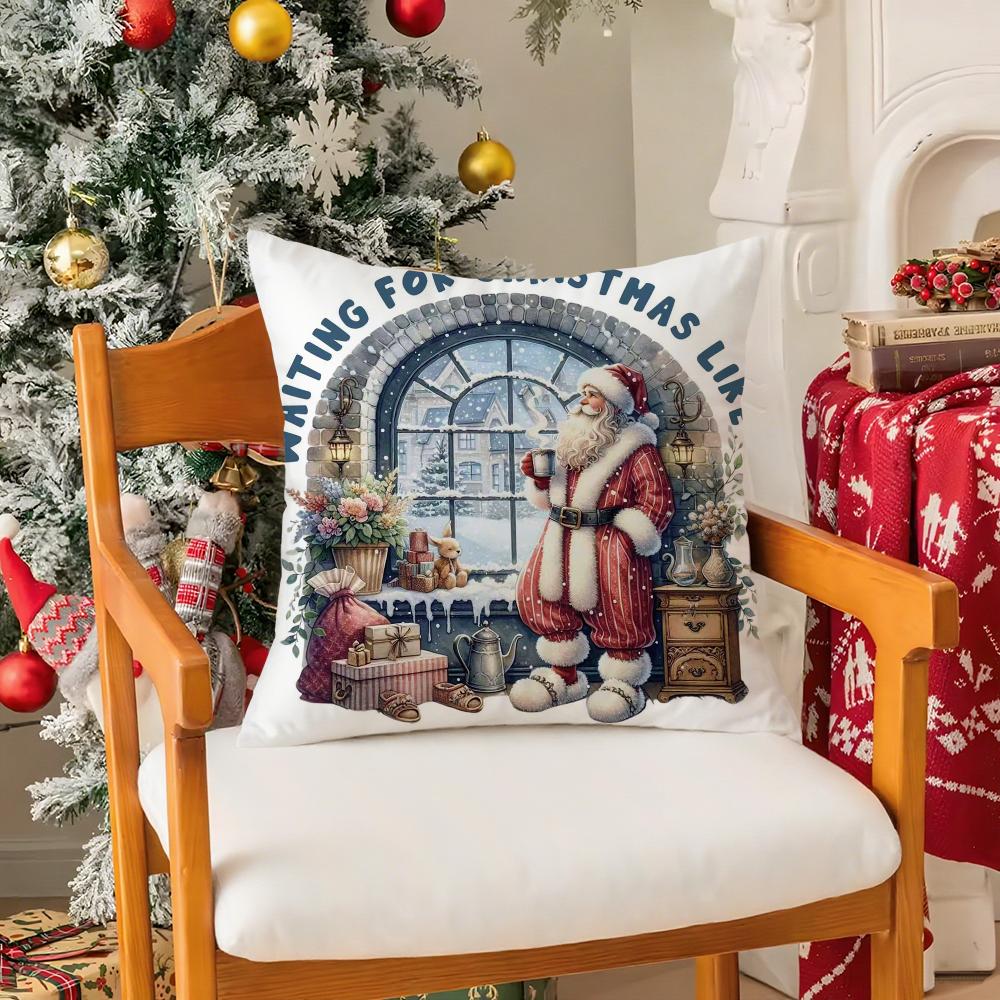 Рождественские животные Наволочка Шелковистый короткий плюш с невидимой молнией Пылезащитный чехол для диванной подушки для домашнего декора