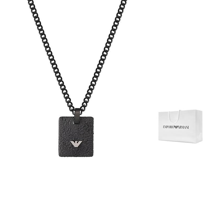 Emporio Armani Матовая Черная Кубинская Цепь Модный Кулон-Орел Ожерелье Мужское ожерелье EGS2941001