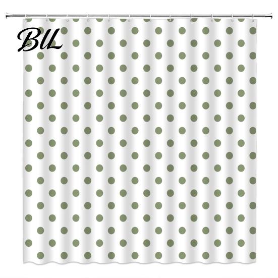 Decorative Shower Curtains for Tub Polka Dot Curtain with Hooks, Waterproof Fabric Bathroom Curtain, Retro Bath Quick Dry Stall Bathtub Decor,