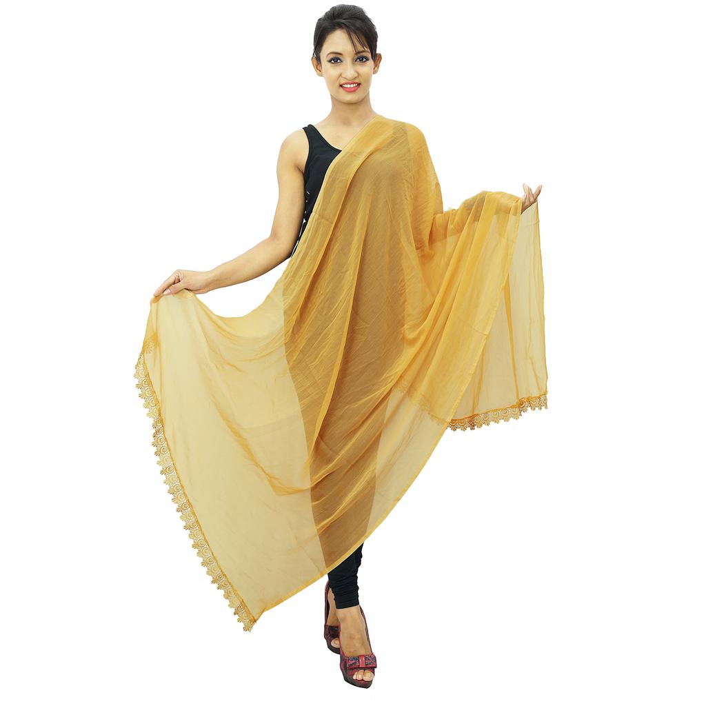 Повязка на шею Длинный палантин из смеси шифона Dupatta Женская одежда Индийские шарфы Chunni