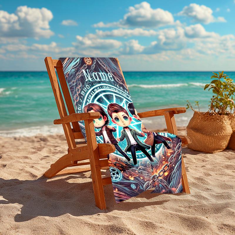 Personalized customized proof beach towel with Supernatural pattern - soft, absorbent,quick-drying,perfect swimming,camping&bathing