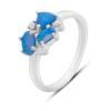 Серебряное кольцо с опалом 0.615ct, фианитами, вес изделия 2,17 гр (2170525)
