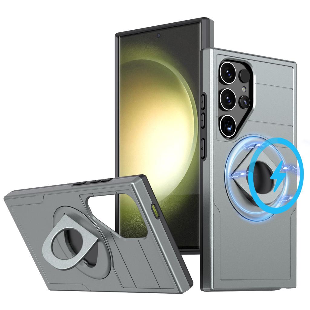 Магнитный чехол-кольцо-подставка для Samsung Galaxy S24 Ultra, чехол для телефона из ПК+ТПУ