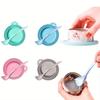 Многоразовая силиконовая крышка для банки с кормом для домашних животных с ложкой для кормления - круглая форма контейнера для свежего хранения столовых приборов для домашних животных