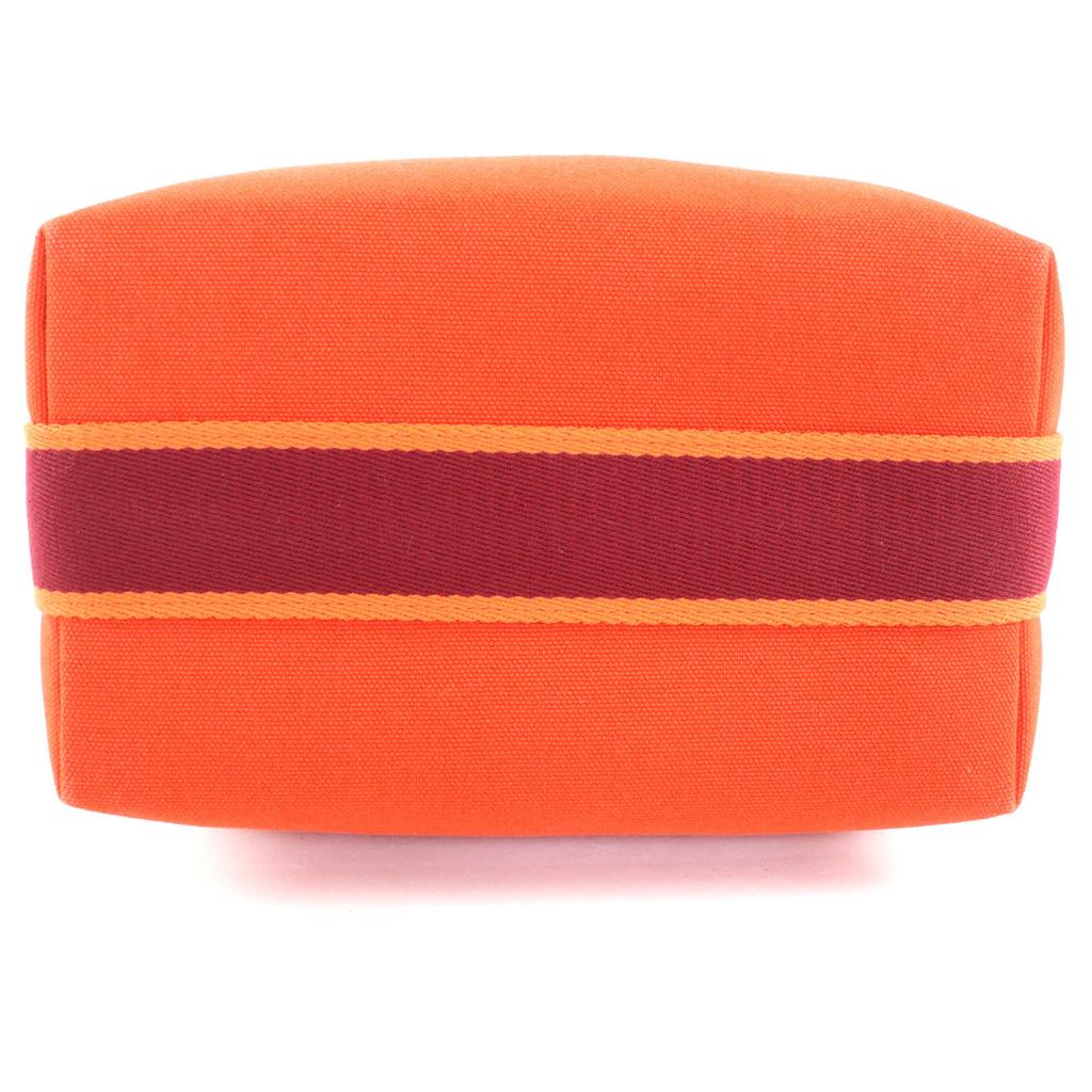 Great HERMES Handbag Brid A Black PM Orange wool Women Used