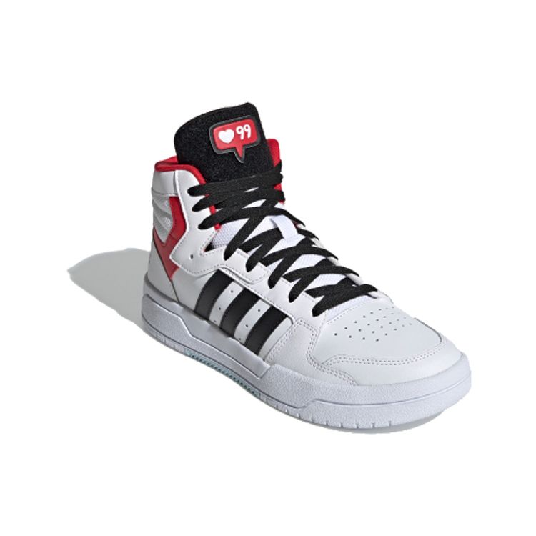 Adidas Neo Entrap Mid Comfortable High-Top Skate Shoes Men Sneakers White Black Red FW7020