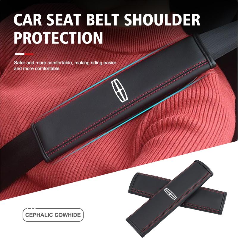 Car Seat Belt Shoulder Protection Pad Safety Belts Anti-slip Mat Auto Accessories For Lincoln MKZ MKX MKC MKT MKS Navigator gyu7