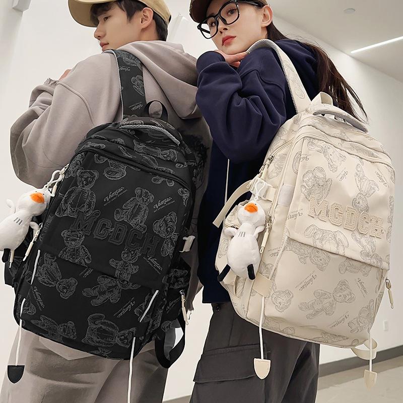 College Students Girl Burgundy Large Capacity Male High School Students Backpack Junior High School Students Backpack