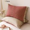 Skin-friendly Pillowslip Pure Cotton Pillow Cover Envelope-style Plaid Pillowcase  Dormitory