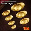 1Pcs Chinese Style Brass Ingot Solid Gold Yuanbao Durable Feng Shui Ornament  Home Office