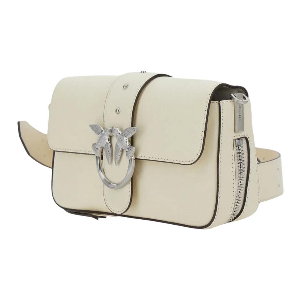 PINKO Rabat Love One Logo Leather Mini Shoulder Bag Women shoulder bag White 105345-A2JG-Z14E
