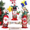Christmas Wine Bottle Cover Set of 2 Knitted Santa Elk Snowman Cloth Bags for Red Wine Champagne Merry Christmas Happy New Year Decor