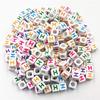 50Pcs 6mm 26 Letter Acrylic Loose Beads DIY for Necklace Bracelet Pendant Jewelry Making