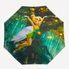 Tinkerbell Themed Automatic Opening and Closing Umbrella, Brightly Colored 8-rib Portable Umbrella, Suitable for Men and Women, A Perfect Gift for Chr