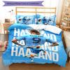 Erling Haaland 3pcs Bedding Set Duvet Cover Closure Includes 1 Duvet Cover & 2 Pillowcases for All Seasons Bedroom Home Dorm Decor