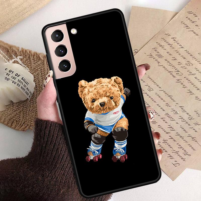 Phone Case for Samsung S26 S25 S24 S23 S22 Ultra S23 S22 S25 Plus S24 FE S26Edge Cartoon Teddy Bear Beer Phone Capa