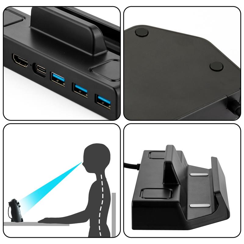 Док-станция Steam Deck Базовая подставка для телевизора Держатель концентратора 5 в 1 Док-станция 4K 60 Гц HDMI-совместимый USB-C для док-станции Steam Deck Консольный концентратор