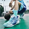 Новые светящиеся в темноте дышащие сетчатые баскетбольные кроссовки мужские настоящие боевые студенческие спортивные кроссовки с резиновой подошвой