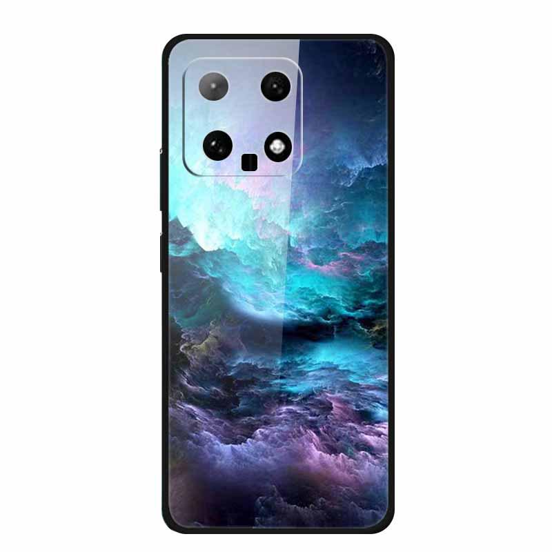 Чехол для телефона Xiaomi 14: Дизайн с разноцветными бабочками, Закаленное стекло, Креативный стиль, Хит продаж
