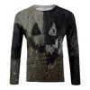 Halloween Print Raglan Sleeve Men's Long Sleeve Top