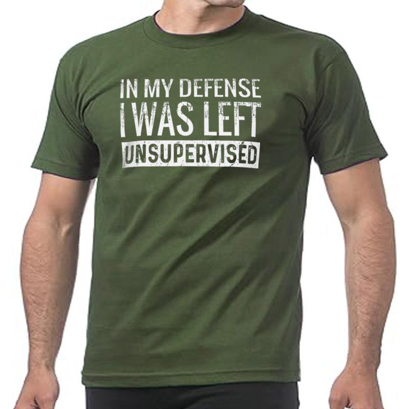 Retro In My Defense I Was Left Unsupervised T Shirt Funny Saying Y2k Graphic Streetwears Summer 100 Cotton Unisex Tshirts