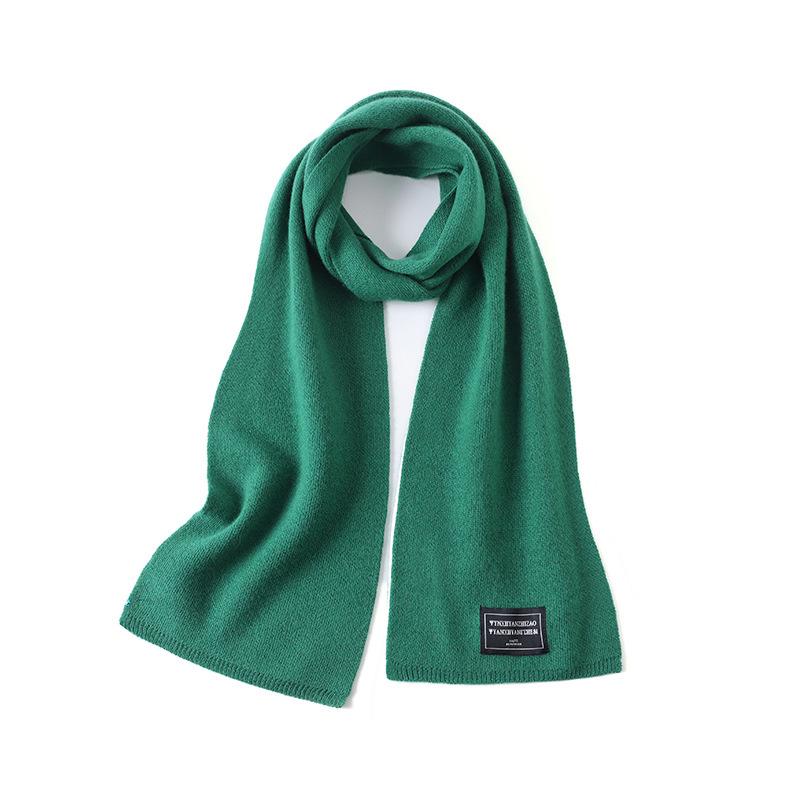 2025 New Small Wide Wool Scarf Solid Color Simple Versatile Shawl Fashion Autumn and Winter Warm Scarf