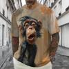 Summer Hip Hop Funny Monkey Men Short Sleeve T-Shirt 3d Print Loose Casual Cute Animal Fashion O Collar Alternative Clothing