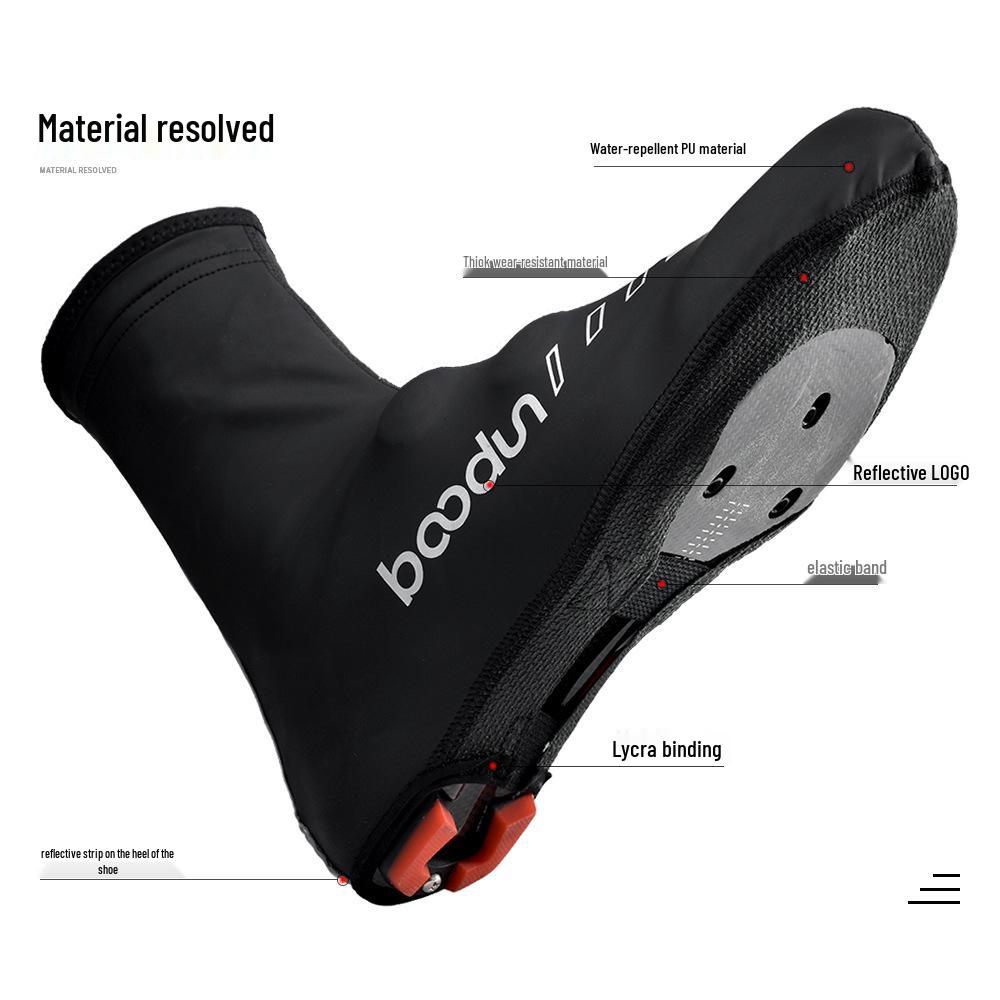 Velvet-Lined Winter Cycling Shoe Covers: Warm, Dustproof, Splash-proof, Non-slip, Wear-resistant PU for Night Sports