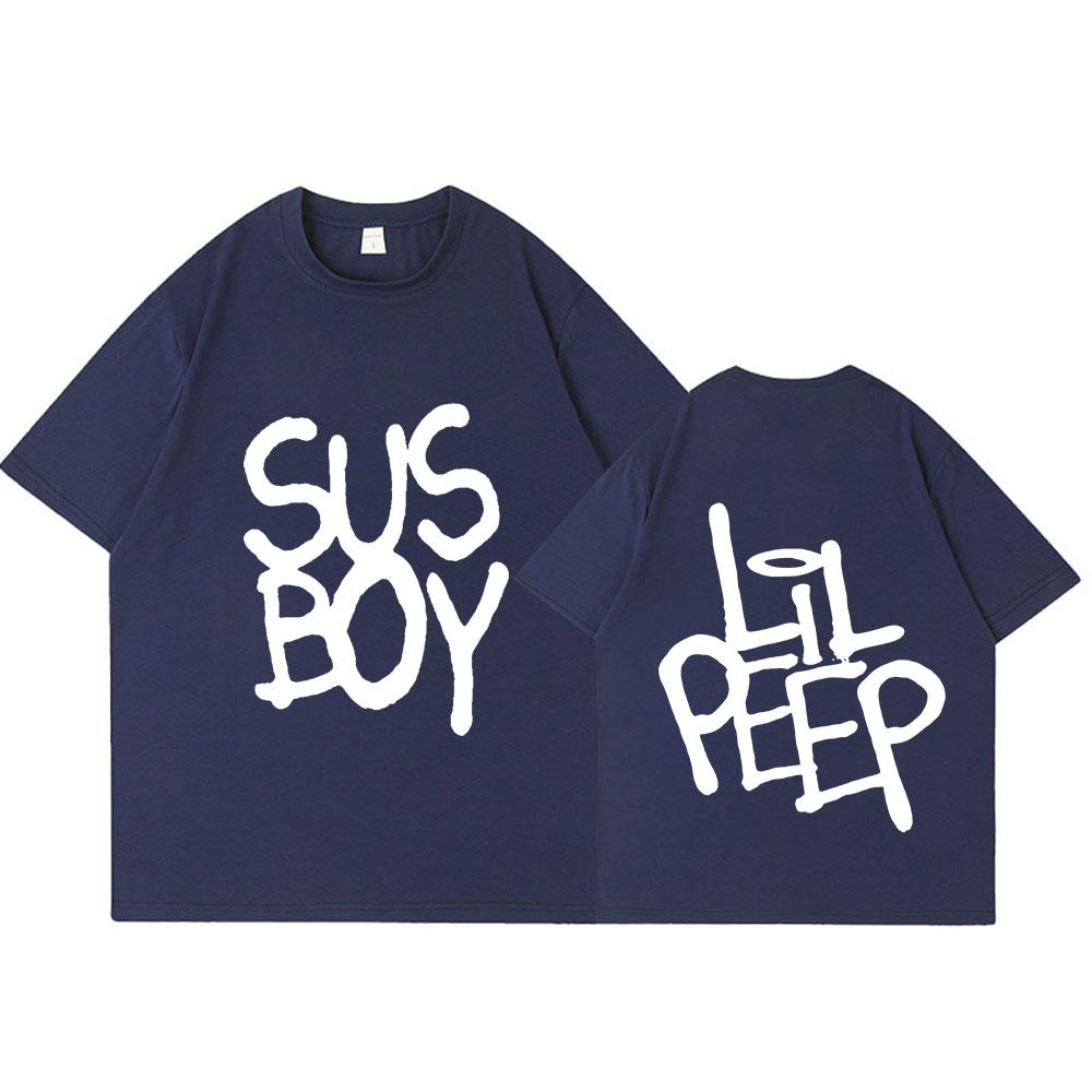 Горячий рэпер Lil Peep Sus Boy Розовая футболка Унисекс Мода Хип-хоп Футболка с коротким рукавом Высококачественная Оверсайз Хлопковая футболка