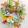 Simulated Wreath Autumn Maple Leaf Pumpkin Pine Cone Berry Wreath