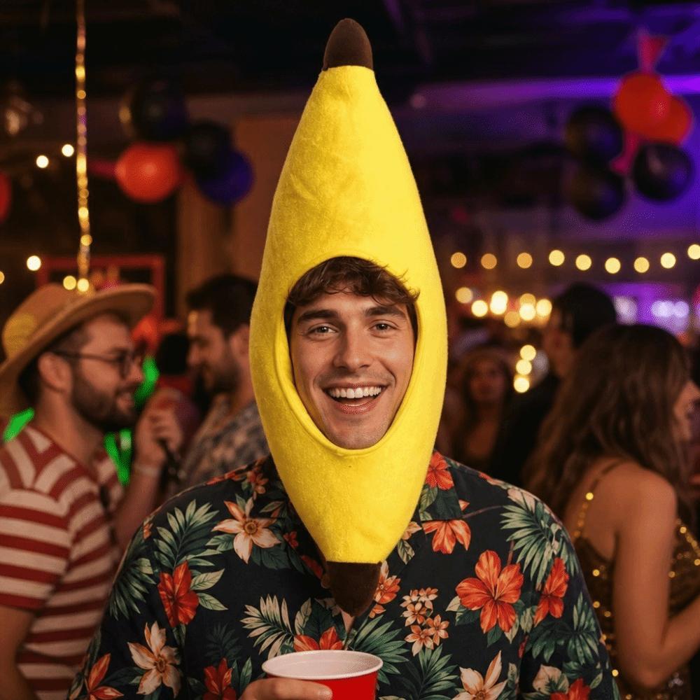 Cartoon Plush Fruits Hat Creative Halloween Headgear Banana Head Cover Carnivals