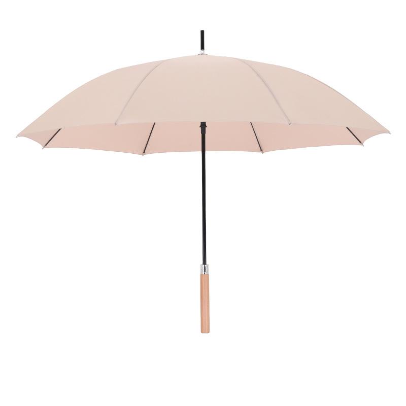 Новый 8-спицевый автоматический зонт-трость с длинной ручкой из массива дерева, схема