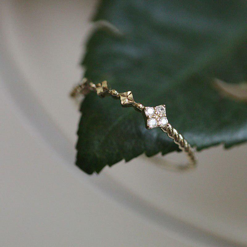 Кольцо с микро-инкрустацией из циркония в форме цветка, регулируемое, для женщин, темпераментное, для свадебного банкета