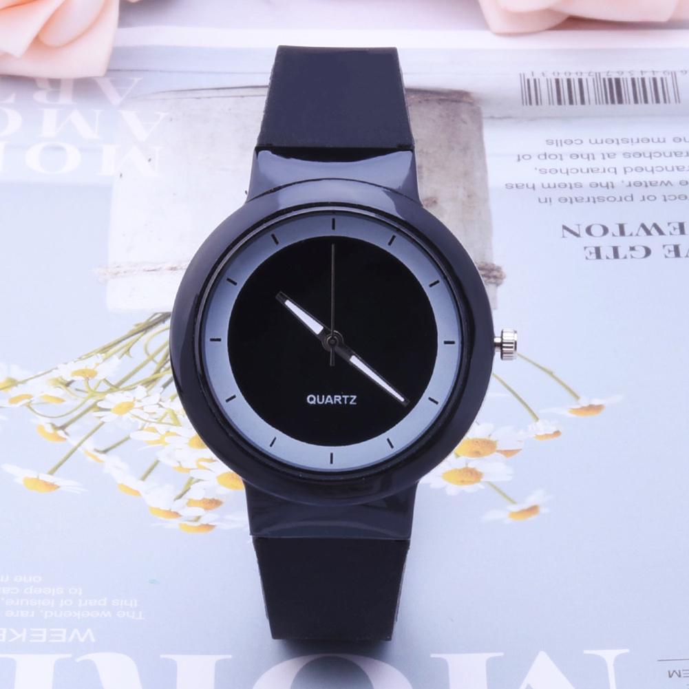 Простые Девушки Студенты Кварцевые Аналоговые Желейные Наручные Часы Силиконовый Ремешок Круглый Циферблат AVE