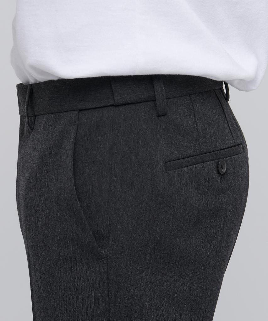 MUSINSA STANDARD Semi-Wide Slit Hidden Banding Slacks [Charcoal Gray]