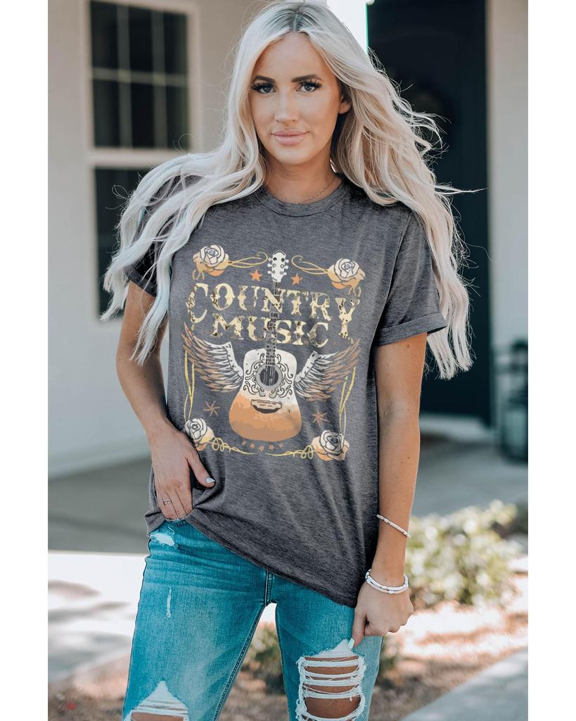 Azura Exchange Футболка с коротким рукавом и графическим принтом гитары