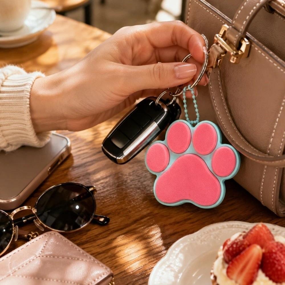 Keyboard-style Dog Cat Paw Clicker Keychain 3D Printed Decompression Button Toy School Bag