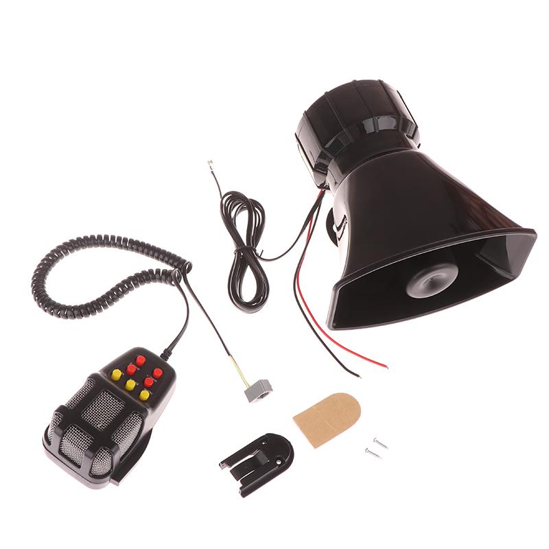 7-Sound Loud Car Warning Alarm Truck Alarm Loudspeaker 12V Siren Air Horn 110Db Megaphone Police Firemen Car Warning Alarm