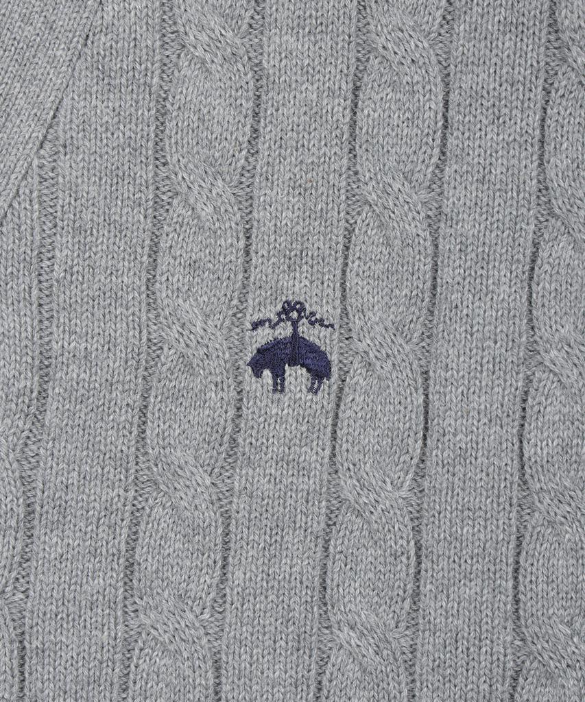 Хлопковый кардиган в косую вязку Brooks Brothers (серый) (Bbwcmbg101)