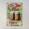Винтажная железная настенная табличка 'Its Beer OClock'  Декор для домашнего бара в деревенском стиле с пивными кружками  Дизайн с хмелем  Настенное искусство для паба Мужская берлога