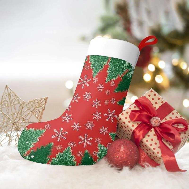 Christmas decoration fireplace hanging stocking 1pc Christmas Stockings Christmas Tree Snowflake Classic Large Stockings