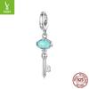 S925 Sterling Silver Blue Vintage Key Diy Pendant Accessories, Good Luck Accessories Beaded Bracelet Pendant