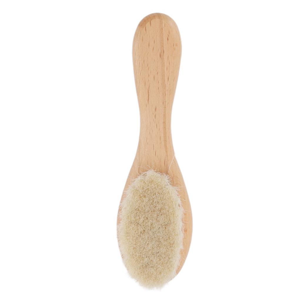 Детская щетка для волос из шерсти с мягкой щетиной для укладки бороды, для купания ребенка, для чистки, для ухода за больными, деревянная расческа