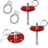 2 PCS Stainless Steel Car Hood P Kit, Quick Release Hood Cover Pin Lock Appearance Kit With Racing Lanyard, Universal Engine Bumper Bonnet Pin For