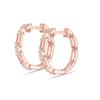925 Sterling Silver Small Rose Gold-Plated Zirconia Huggie Hoop Earrings for Women Teen