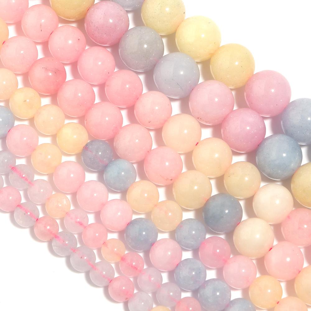 Natural Stone Beads Agate Amethyst Jade Amazonite Tiger Eye Loose Round Beads For DIY Bracelet Necklace Gift Making4/6/8/10/12mm
