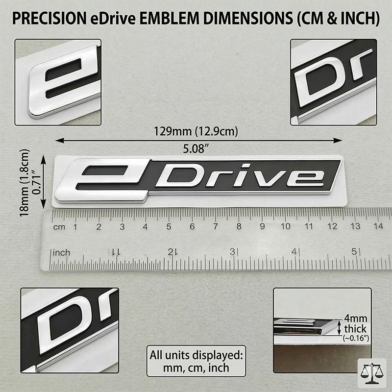3D ABS eDrive Emblem Badge Car Decal Zinc Alloy Sticker For BMW EV Hybrid i3 i8 330e 530e X5 Trunk Fender Auto Accessories pi2