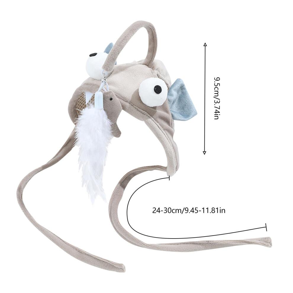 New Head Mounted Cat Toy Teaser Cat Stick Cute Pet Headgear Feather Funny Cat Stick Cat Teasing Stick Interactive Cat Teaser Toy