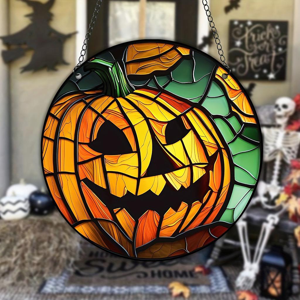 2D Holiday Pendants Halloween Acrylic Stained Glass Window Decorations Garden Decorations Home Porch Decorations
